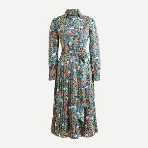 J. Crew Pleated Midi Dress in Grazing Goats Print Size 14